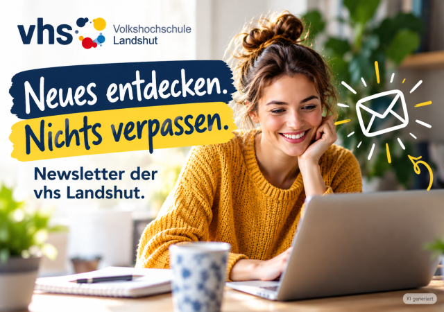 Öffnet die Seite 'Neues entdecken. Nichts verpassen: der Newsletter der vhs Landshut'